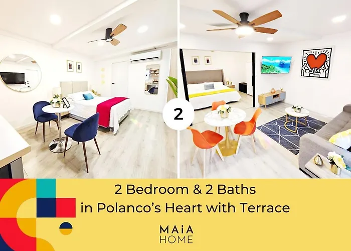 Cool 2Br In Polanco - 2 Baths, Ac & Terrace
