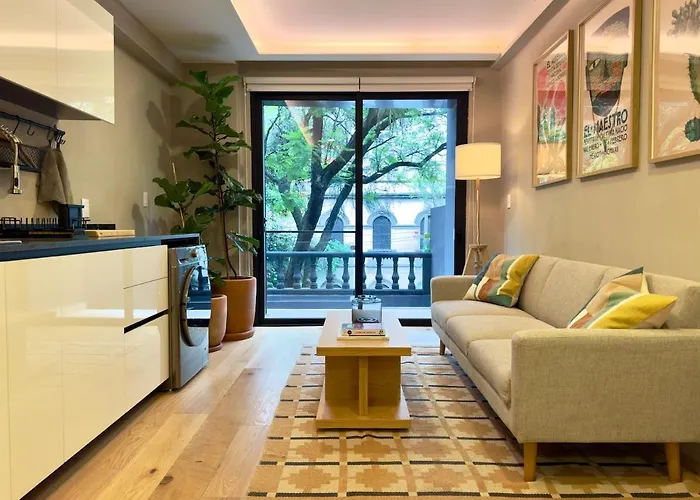New Loft With Private Patio At Roma Norte
