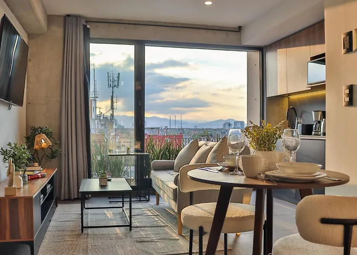 Modern 1BR near Revolución Monument with Views Balcony&Gym