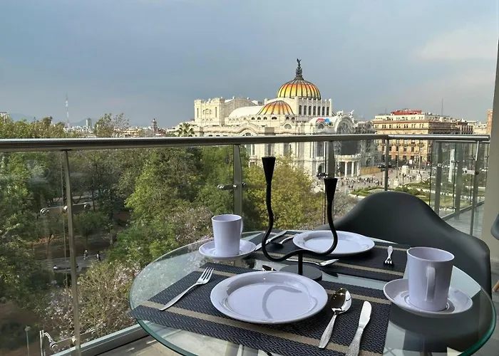 Loft Nuevo De Lujo Con Balcon Y Vista Historica De La Ciudad De Mexico