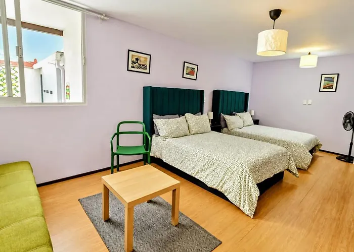 Suite Verde Amplia Para 6 Huespedes Espacios Comodos, Diseno Relajante Y Ubicacion Centrica