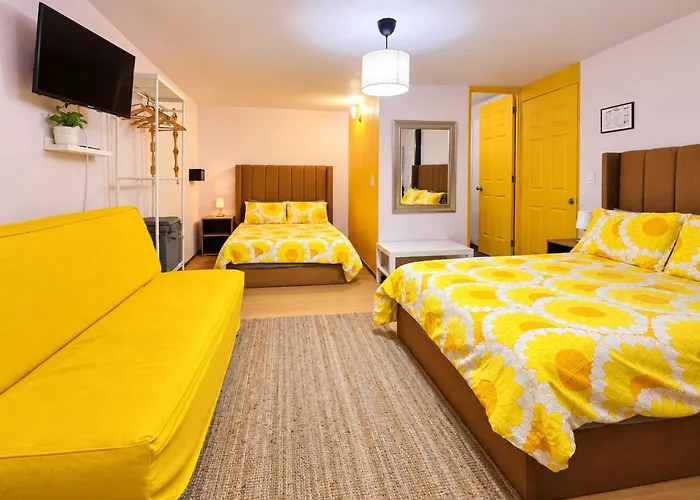 Suite Amarilla Amplia, Iluminada Hasta 6 viajeros