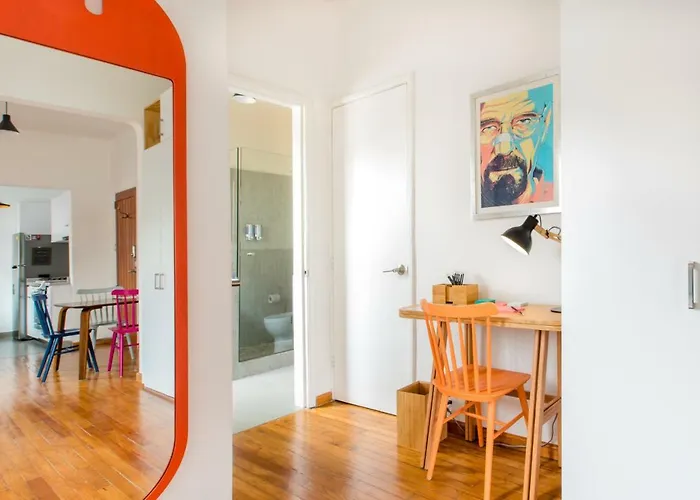Hip,Colorful Studio With Patio In Roma Norte